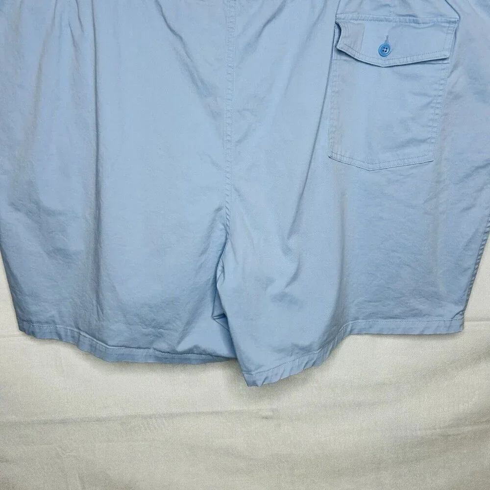 Lands’ End Shorts Men’s 4XL (54-56) Big & Tall Light Blue Outdoor Chino Stretch